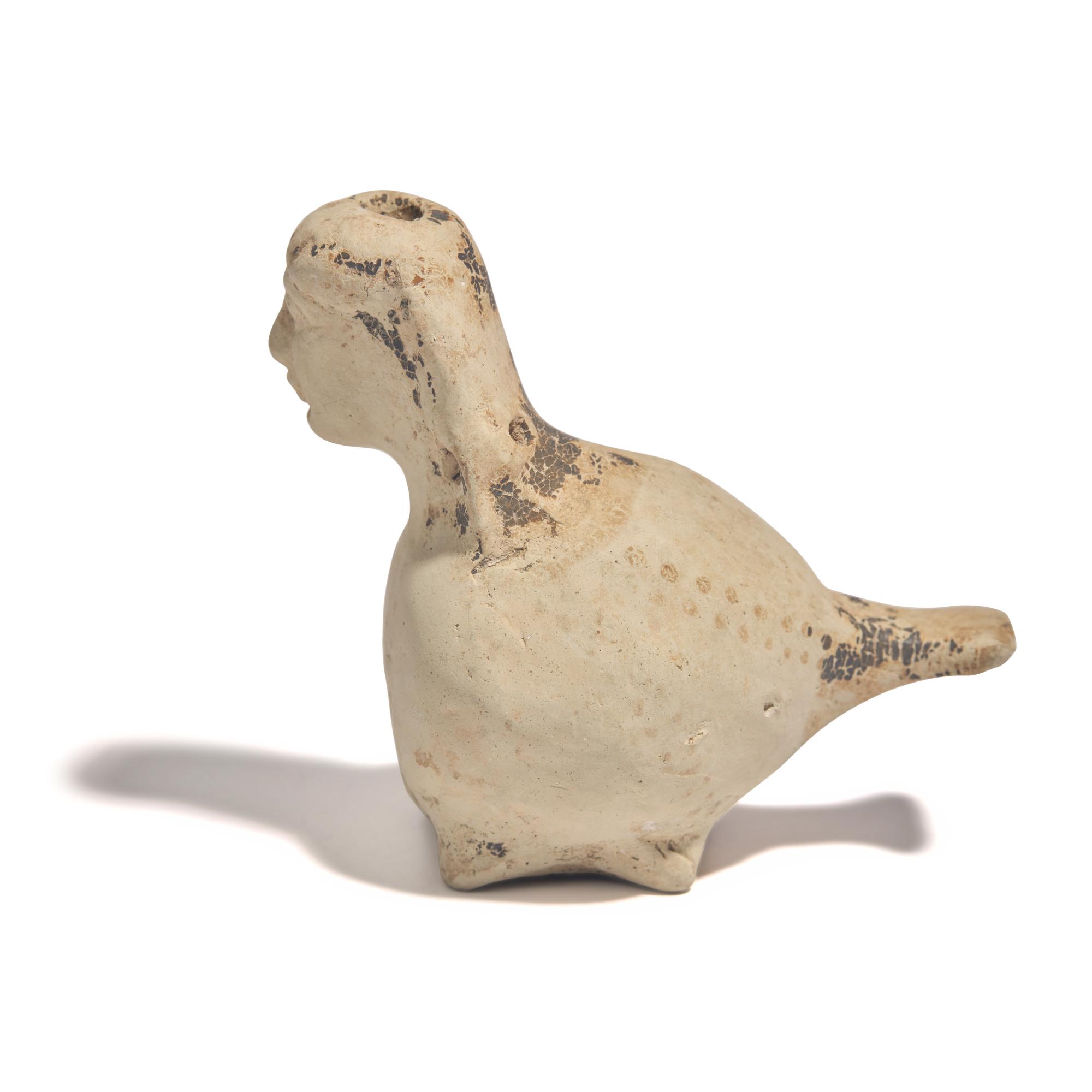 A Corinthian Terracotta Siren Aryballos