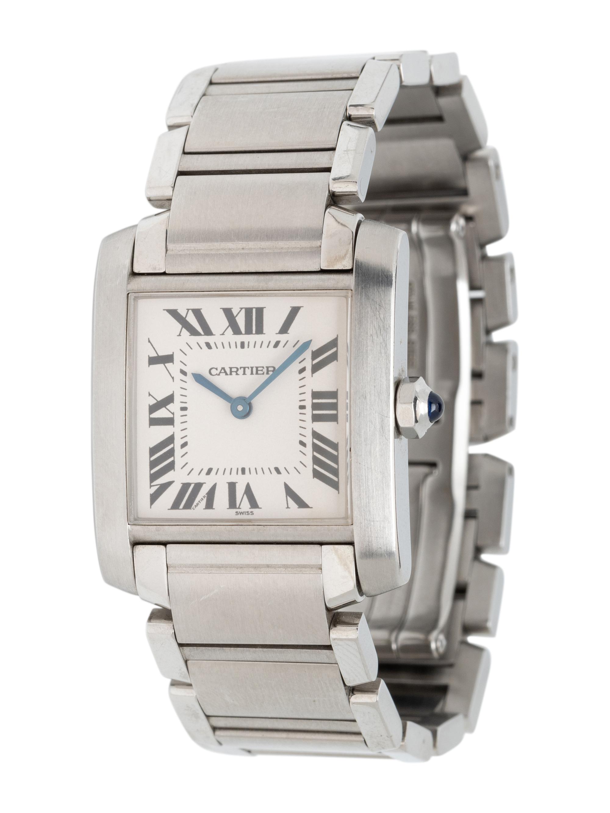 CARTIER, REF. 2301 STAINLESS STEEL 'TANK FRANCAISE' WRISTWATCH
