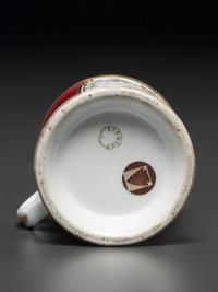 A Porcelain Shaving Mug Depicting an Automobile