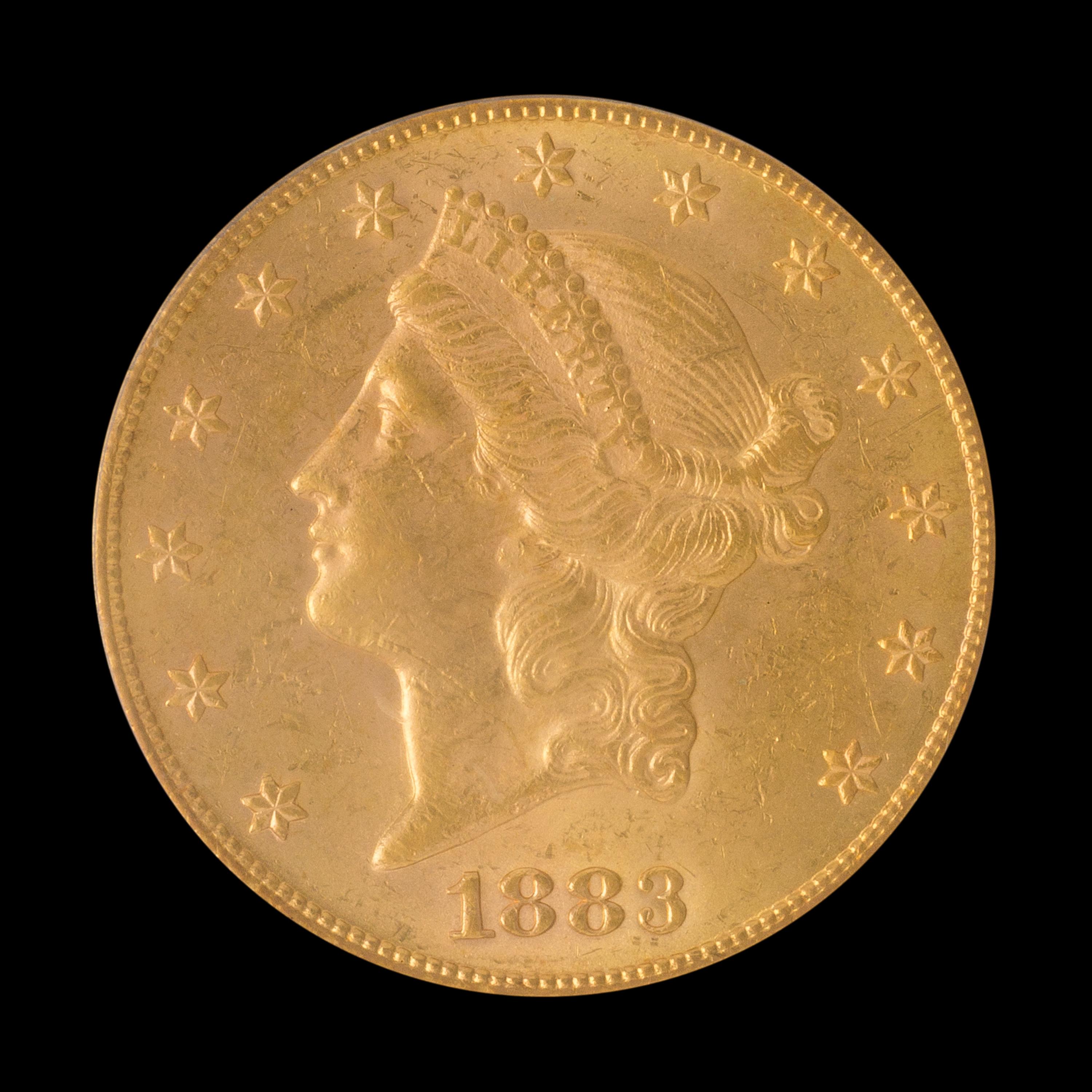 A United States 1883-CC Liberty Head $20 Gold Coin