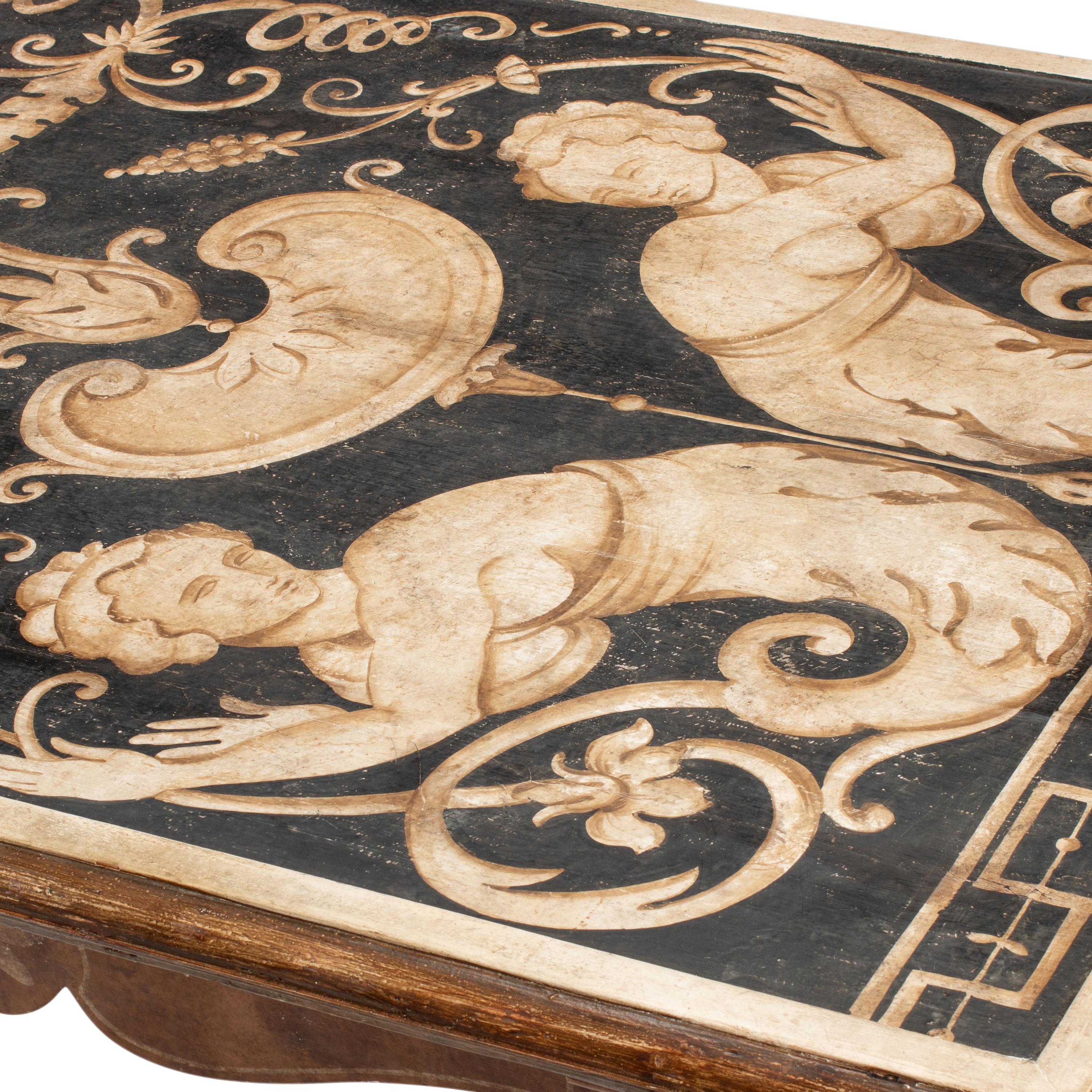 An Italian Renaissance Style Painted Trestle Table