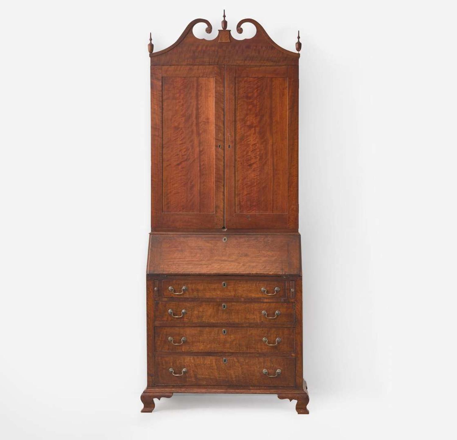 A Chippendale figured walnut desk and bookcase Piedmont area, Virginia, late 18th / early 19th century