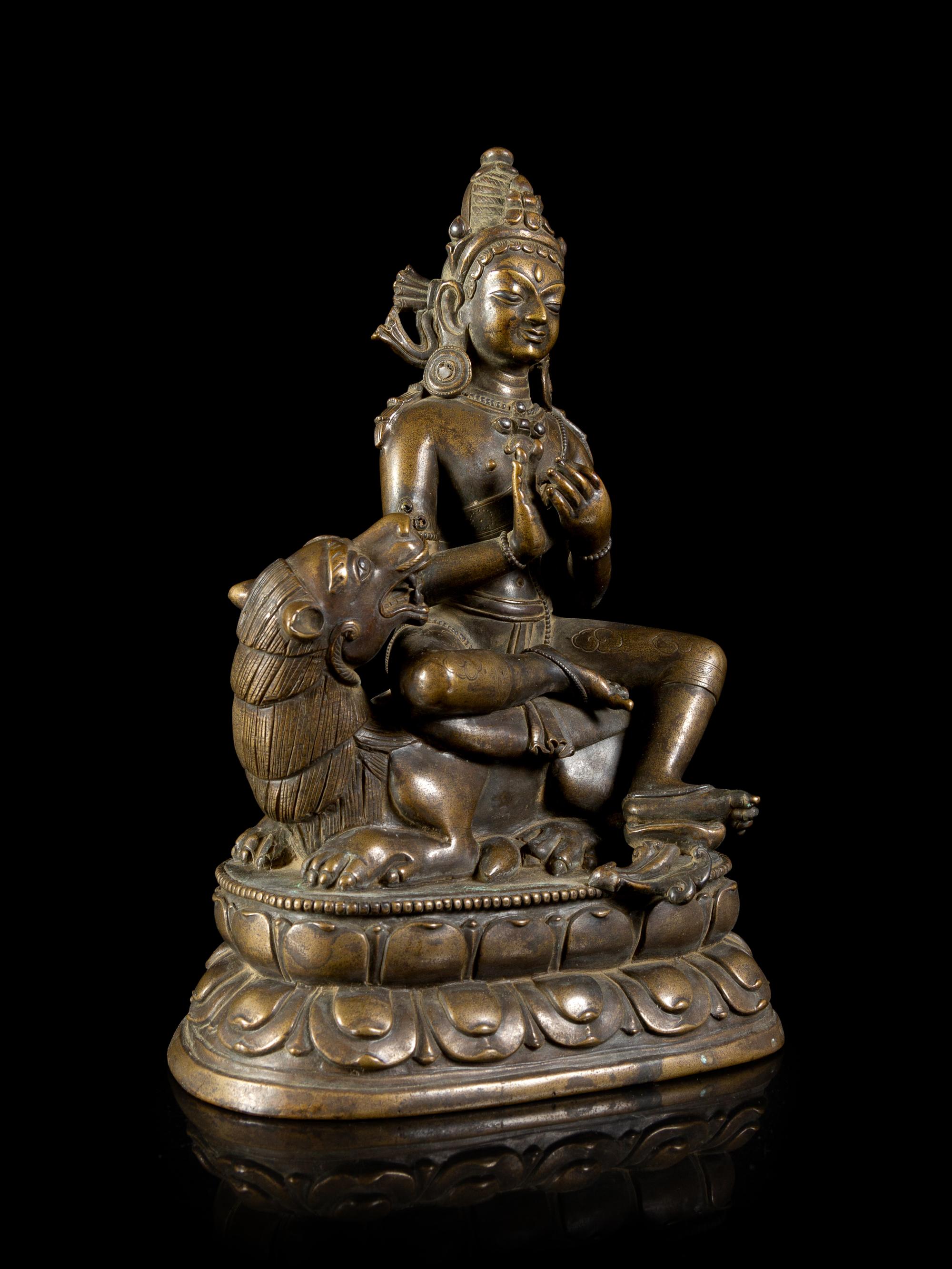 A Nepalese Bronze Figure of a Deity