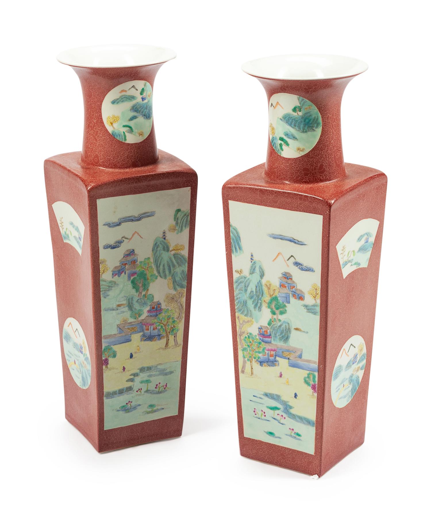 A Pair of Chinese Export Porcelain Vases