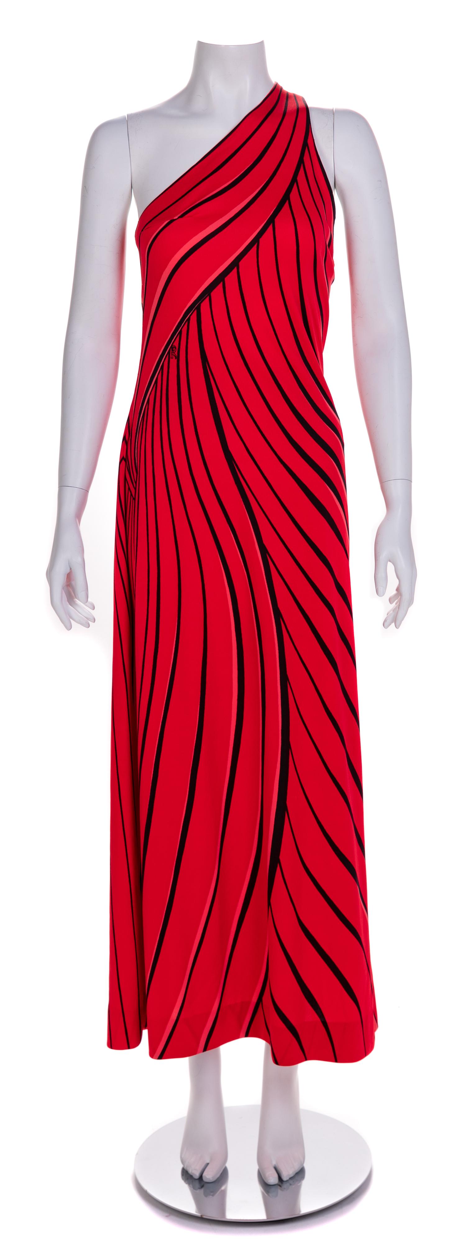 Roberta di Camerino One-Shoulder Knit Dress, 1970s Size label: 42