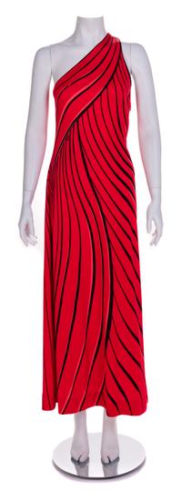 Roberta di Camerino One-Shoulder Knit Dress, 1970s Size label: 42