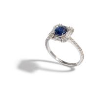 UNHEATED BURMESE SAPPHIRE AND DIAMOND RING