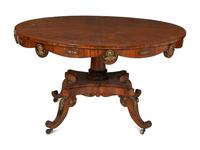 An Empire Gilt Metal Mounted Rosewood and Cross-Banded Burlwood Breakfast Table