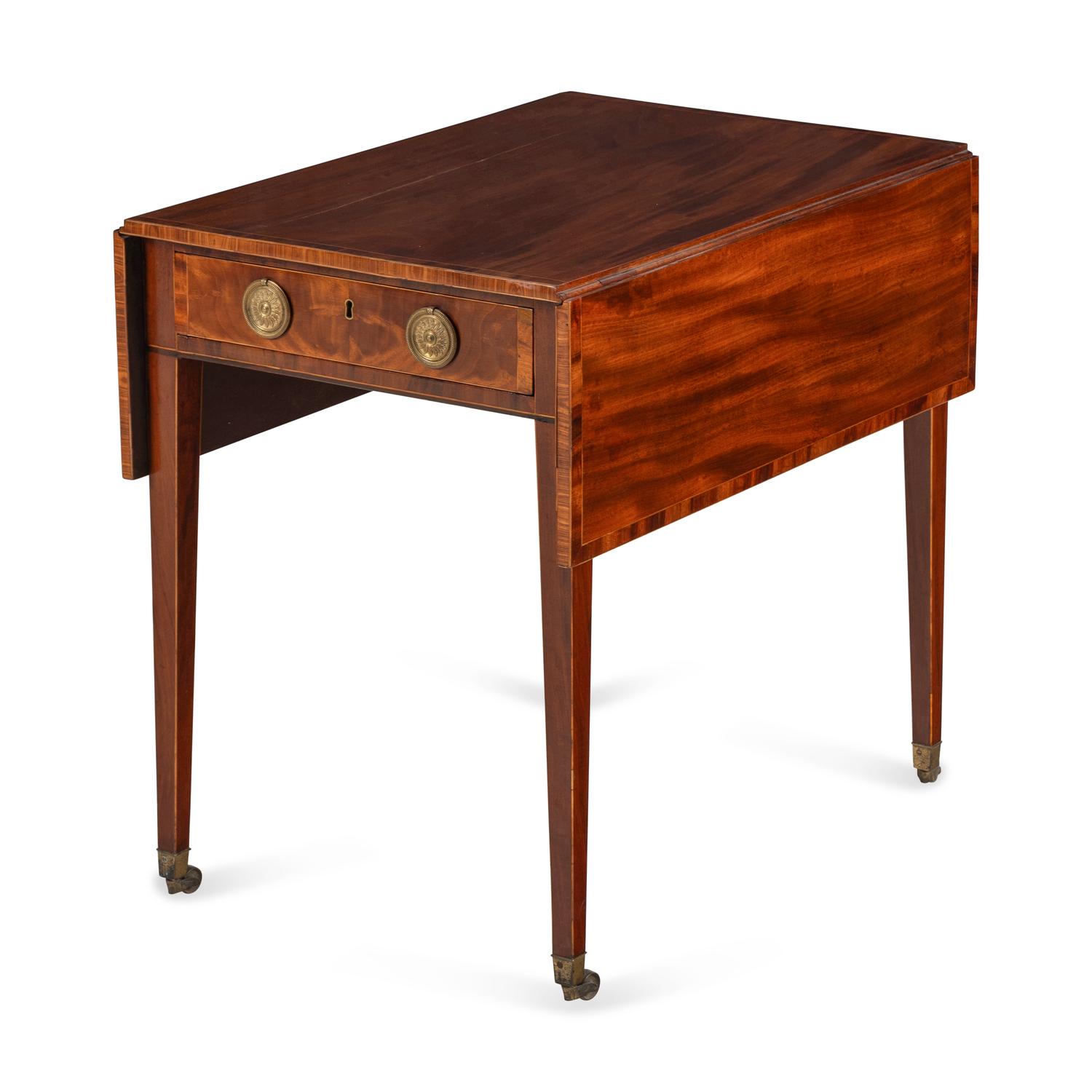 A George III Mahogany and Satinwood Banded Pembroke Table