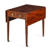 A George III Mahogany and Satinwood Banded Pembroke Table