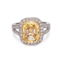 YELLOW SAPPHIRE AND DIAMOND RING