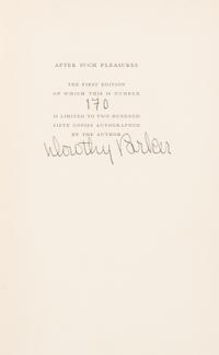 PARKER, Dorothy (1893-1967). After Such Pleasures. New York: The Viking Press, 1933. FIRST EDITION, LIMITED EDITION, SIGNED.