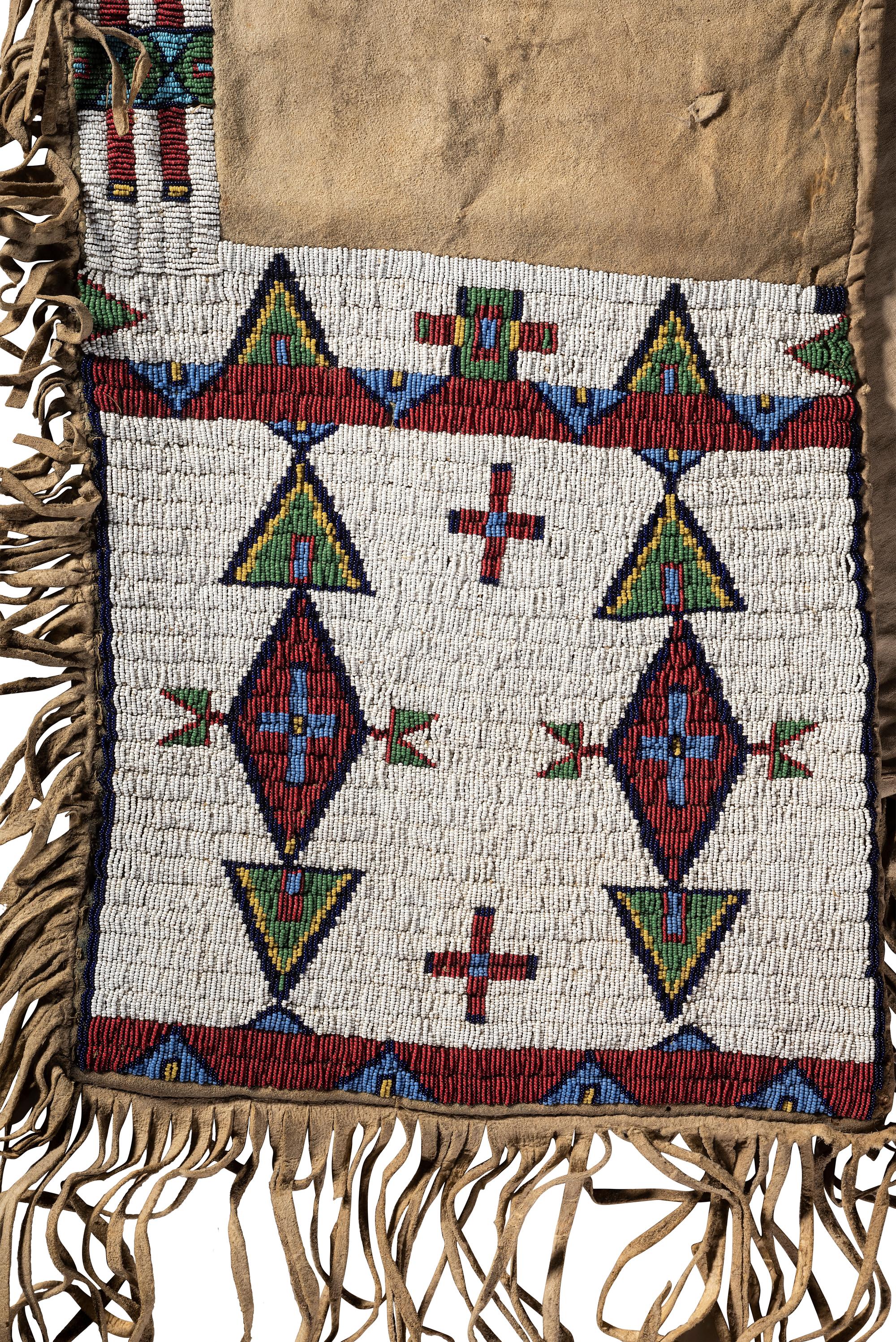 Sioux Beaded Buffalo Hide Saddle Bags