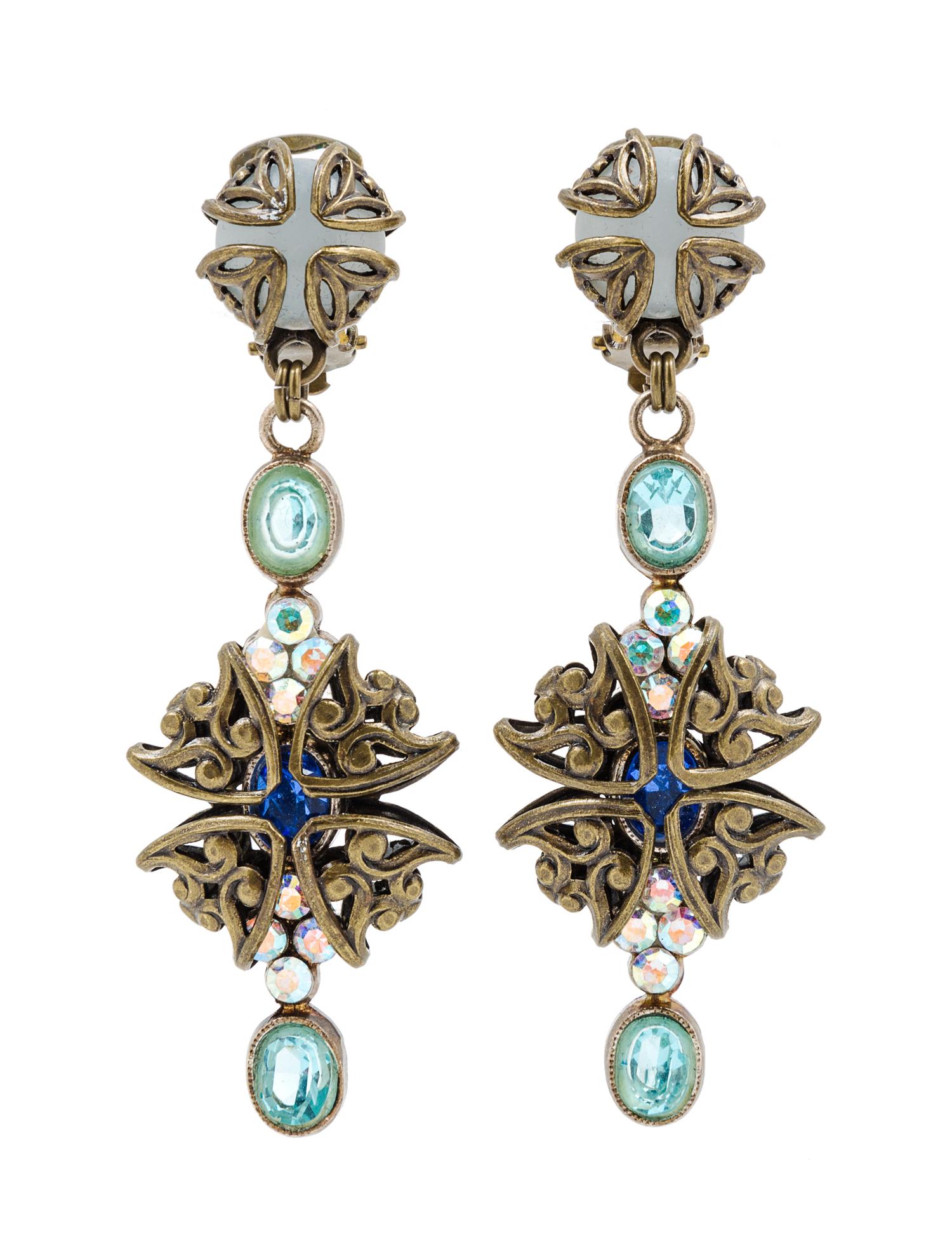 A Jean-Louis Blin Metal Drop Earclip, 3.25" x 1".