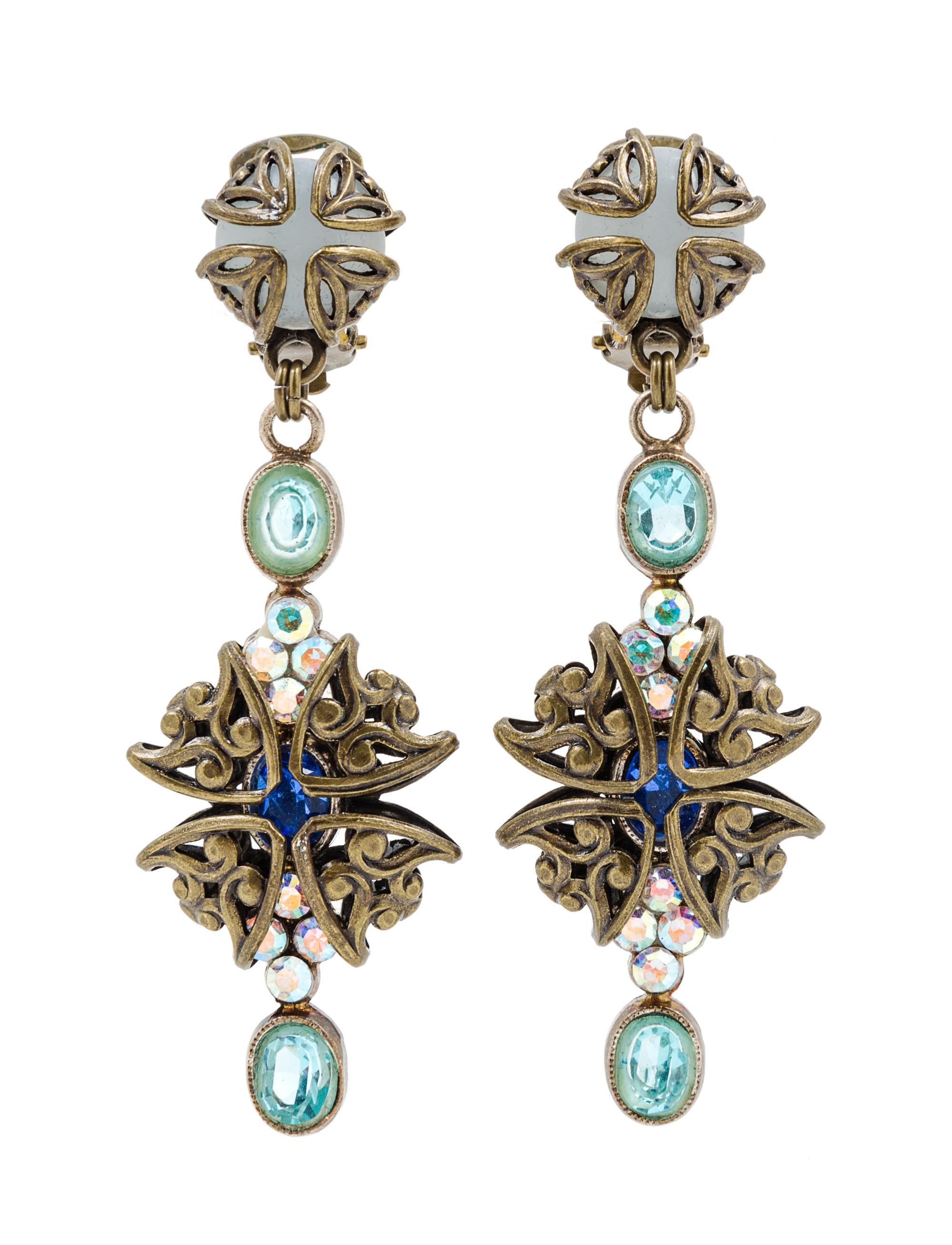 A Jean-Louis Blin Metal Drop Earclip, 3.25" x 1".