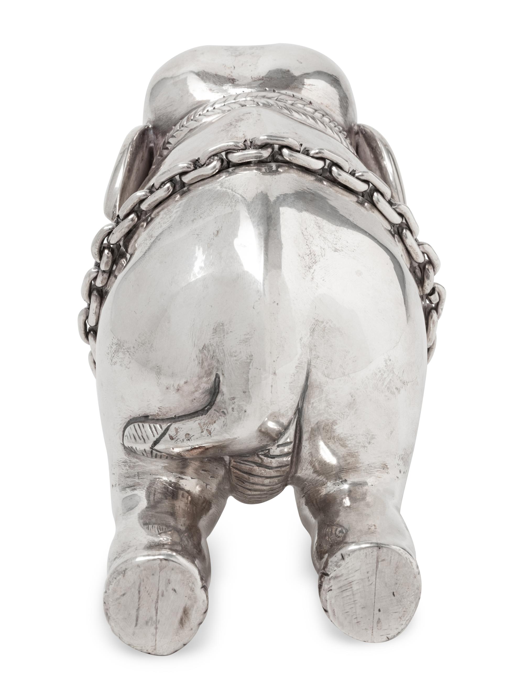 A Southeast Asian Silver Figure of an Elephant