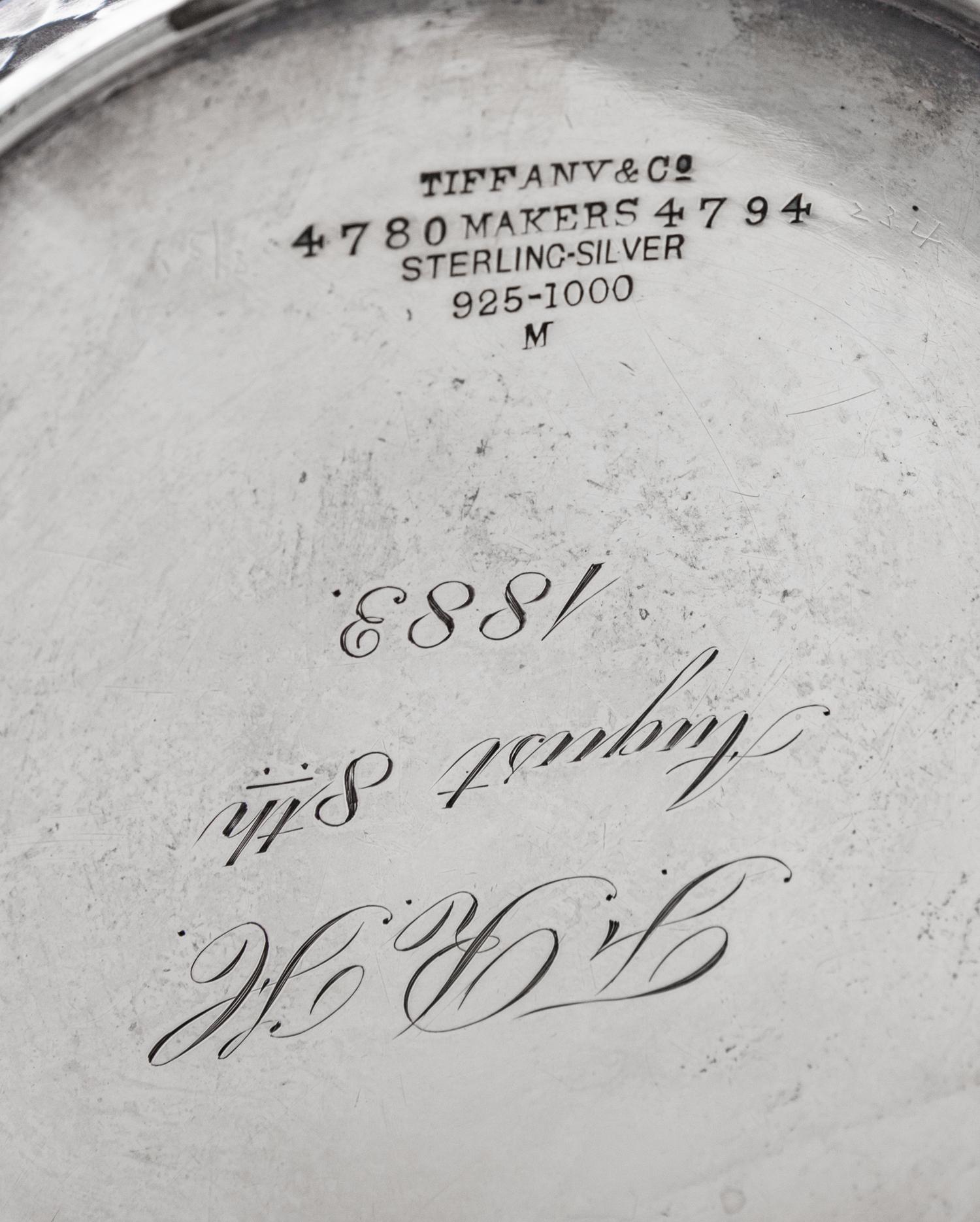 An American Silver Footed Ice Bowl, Tiffany & Co., New York, NY, Late 19th/Early 20th Century, having a spot-hammered finish throughout