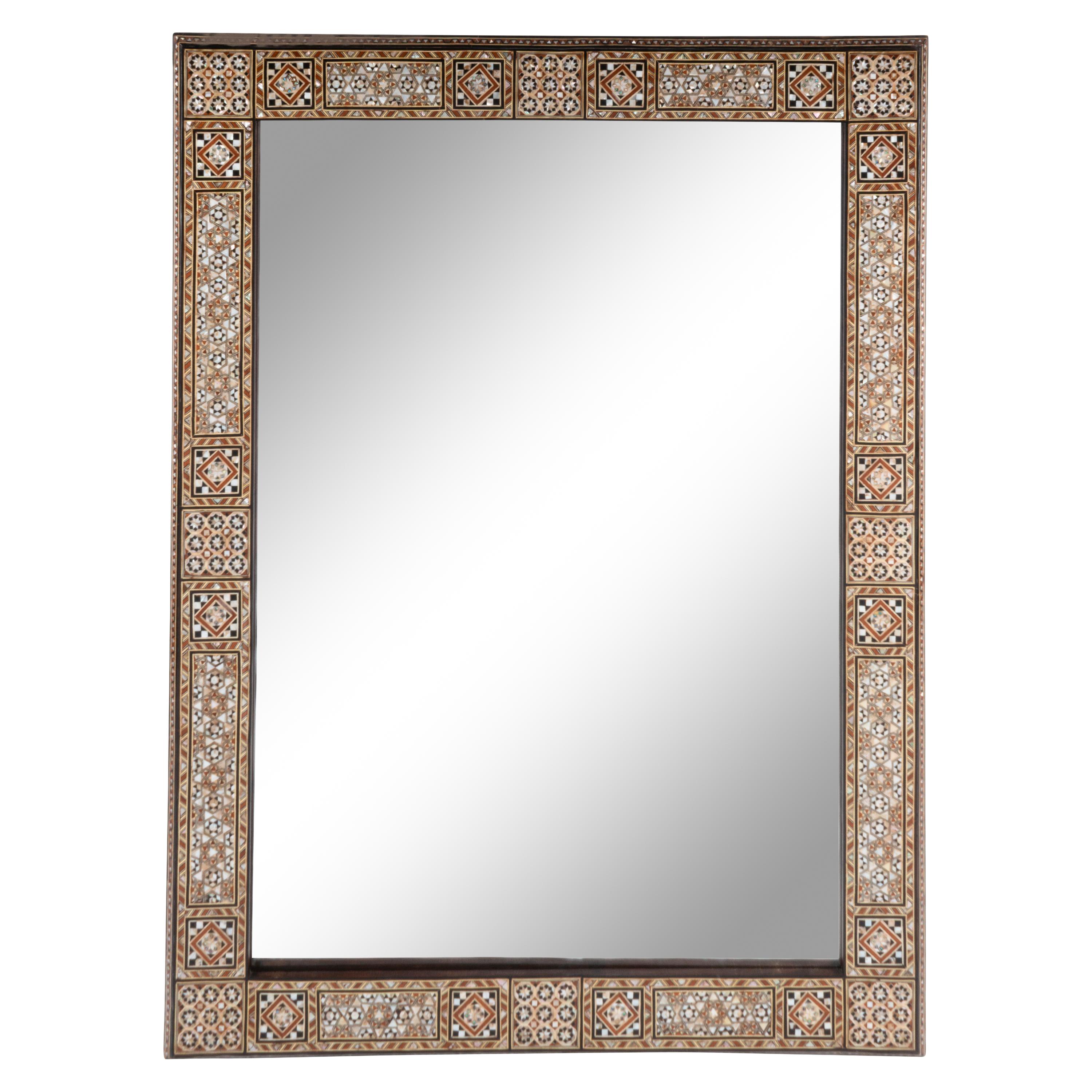A Pair of Large Moorish Style Marquetry Mirrors