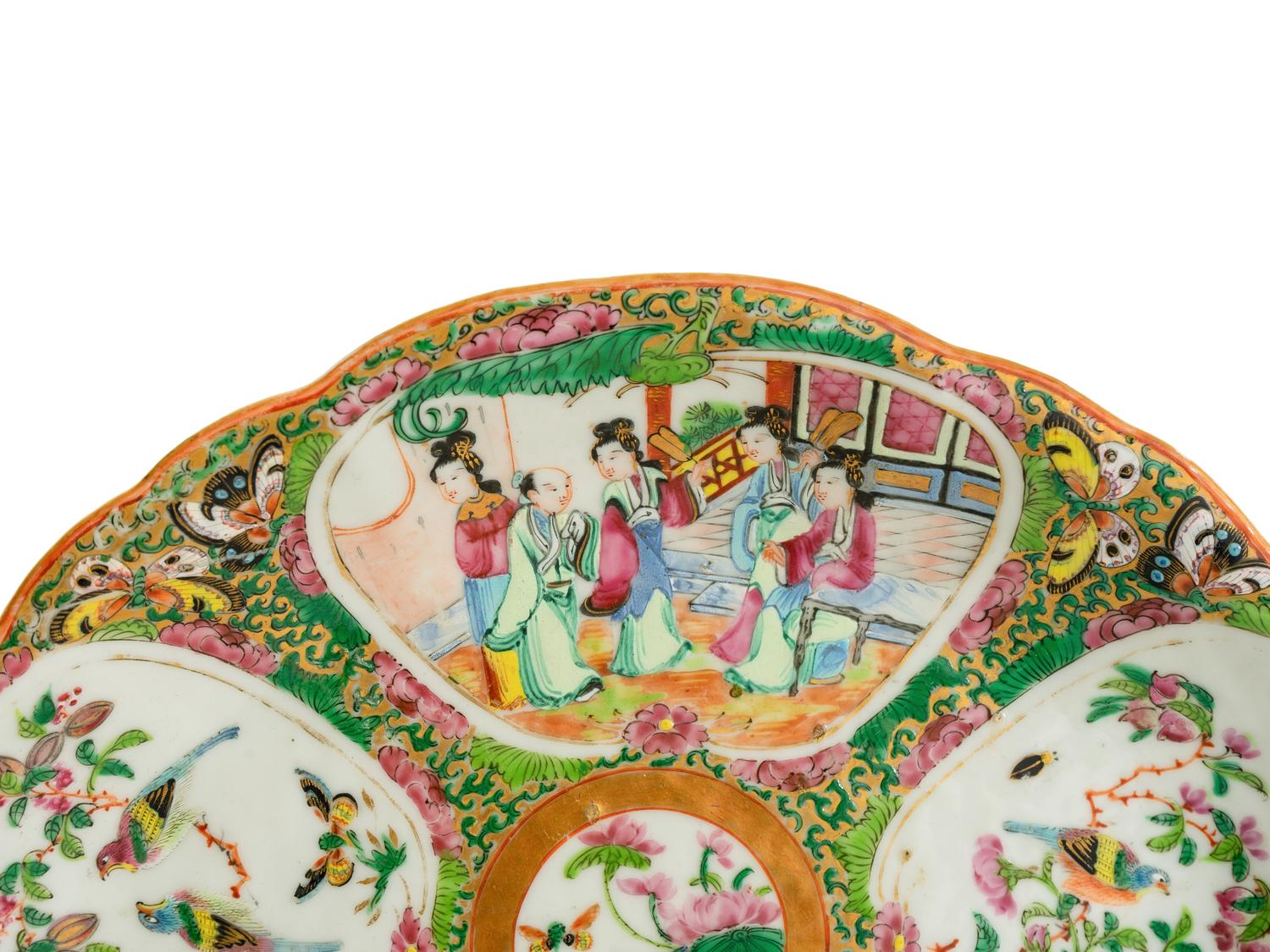 Two Chinese Export Rose Medallion Porcelain Articles