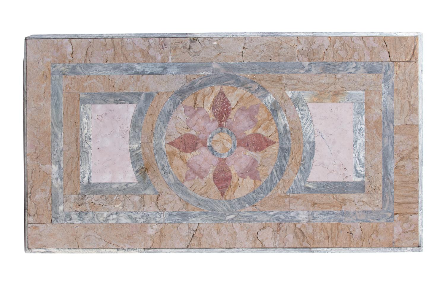 A Specimen Marble Table Top Height 53 x width 29 inches. — 20TH CENTURY