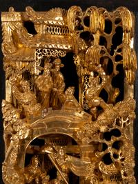 A Chinese Carved Gilt Wood Panel