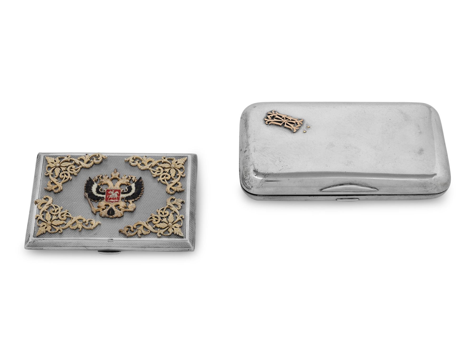 Two Russian Silver Cigarette Cases