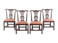 A Set of Four George III Style Mahogany Dining Chairs