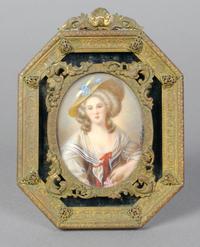 A Portrait Miniature, M. Nattier, Height 3 1/8 x width 2 3/8 inches.