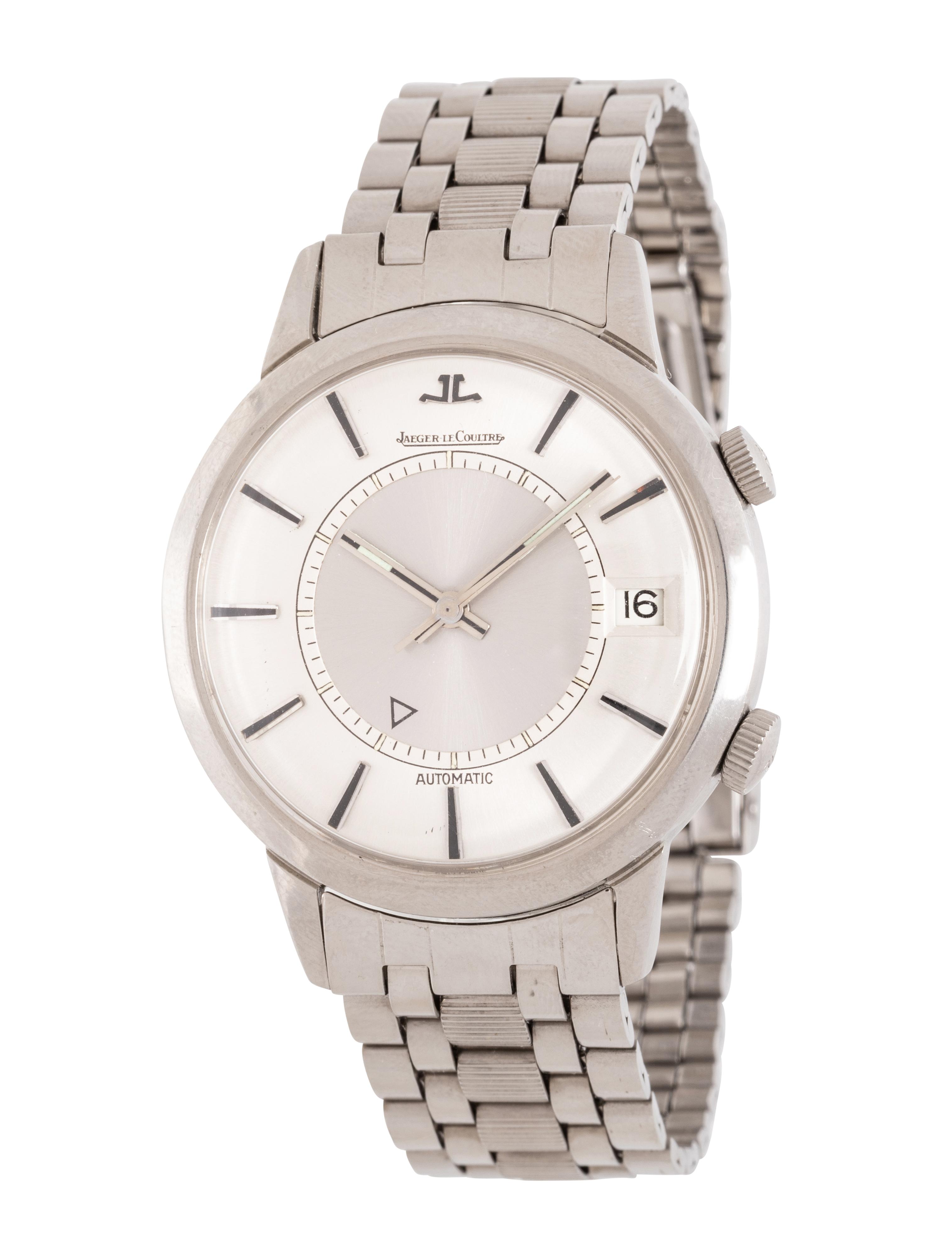 JAEGER-LECOULTRE, REF. 855 STAINLESS STEEL MEMOVOX ALARM WATCH WITH GAY FRÈRES BRACELET