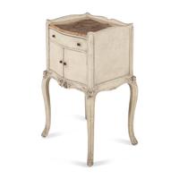 An Italian White-Painted Marble-Top Side Cabinet