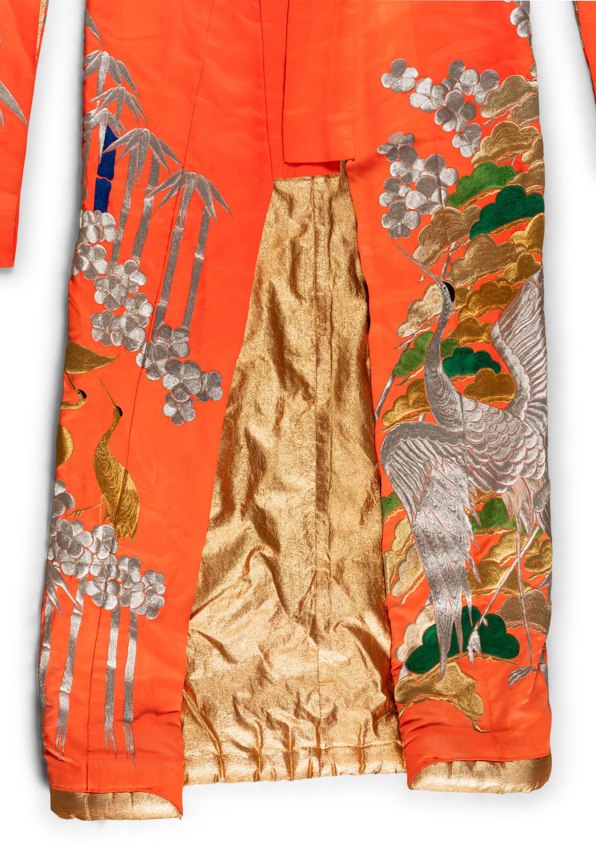 A Japanese Embroidered Silk Robe