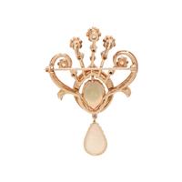 OPAL, PEARL AND DIAMOND PENDANT/BROOCH