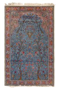 A Kirman Silk and Wool Prayer Rug