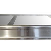 A Mid Century Polished Steel and Glass Table 96" W x 32" D x 30.5" H — United States, Mid-20th Century