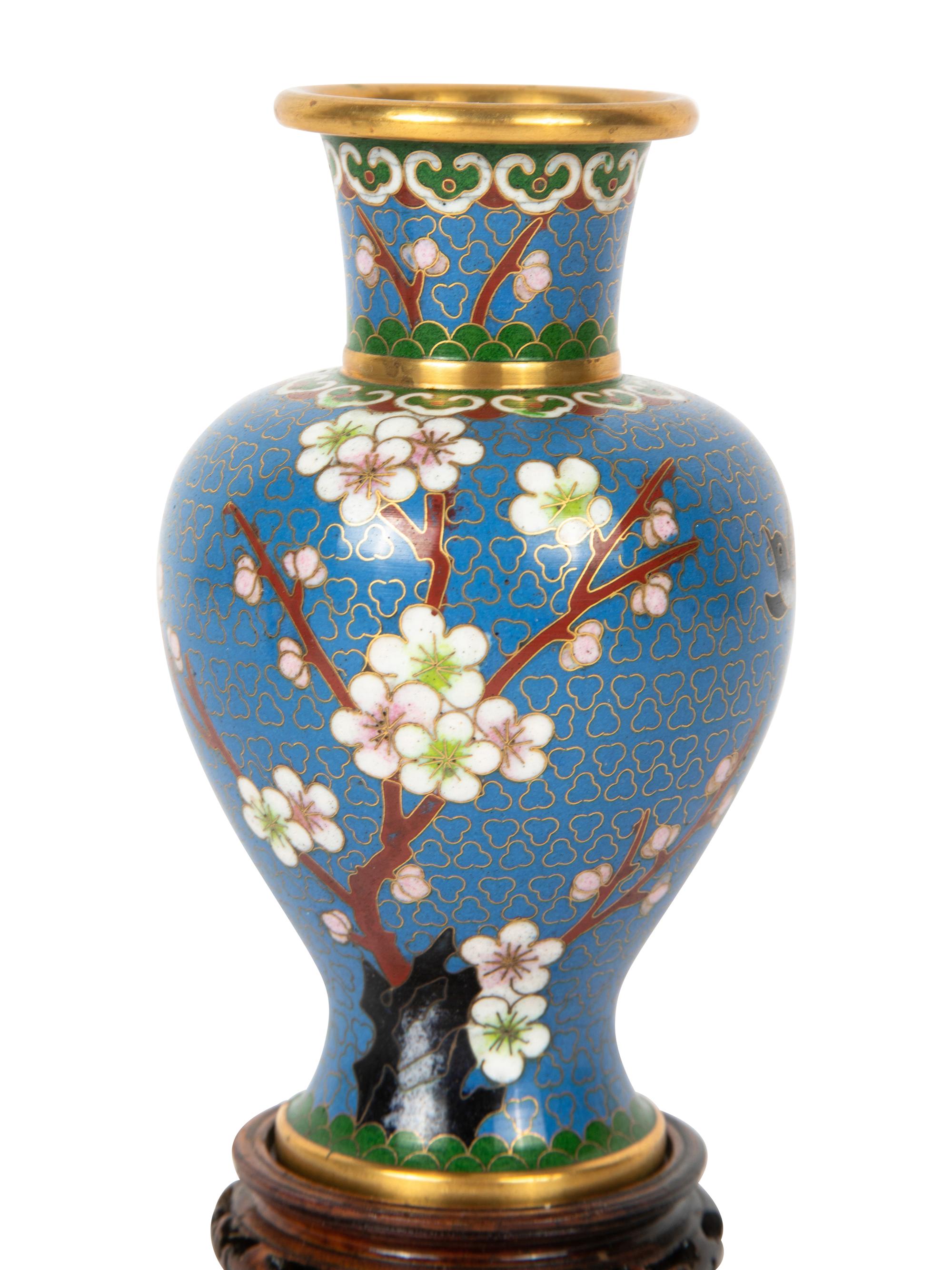 Ten Chinese Cloisonné Enamel Vases
