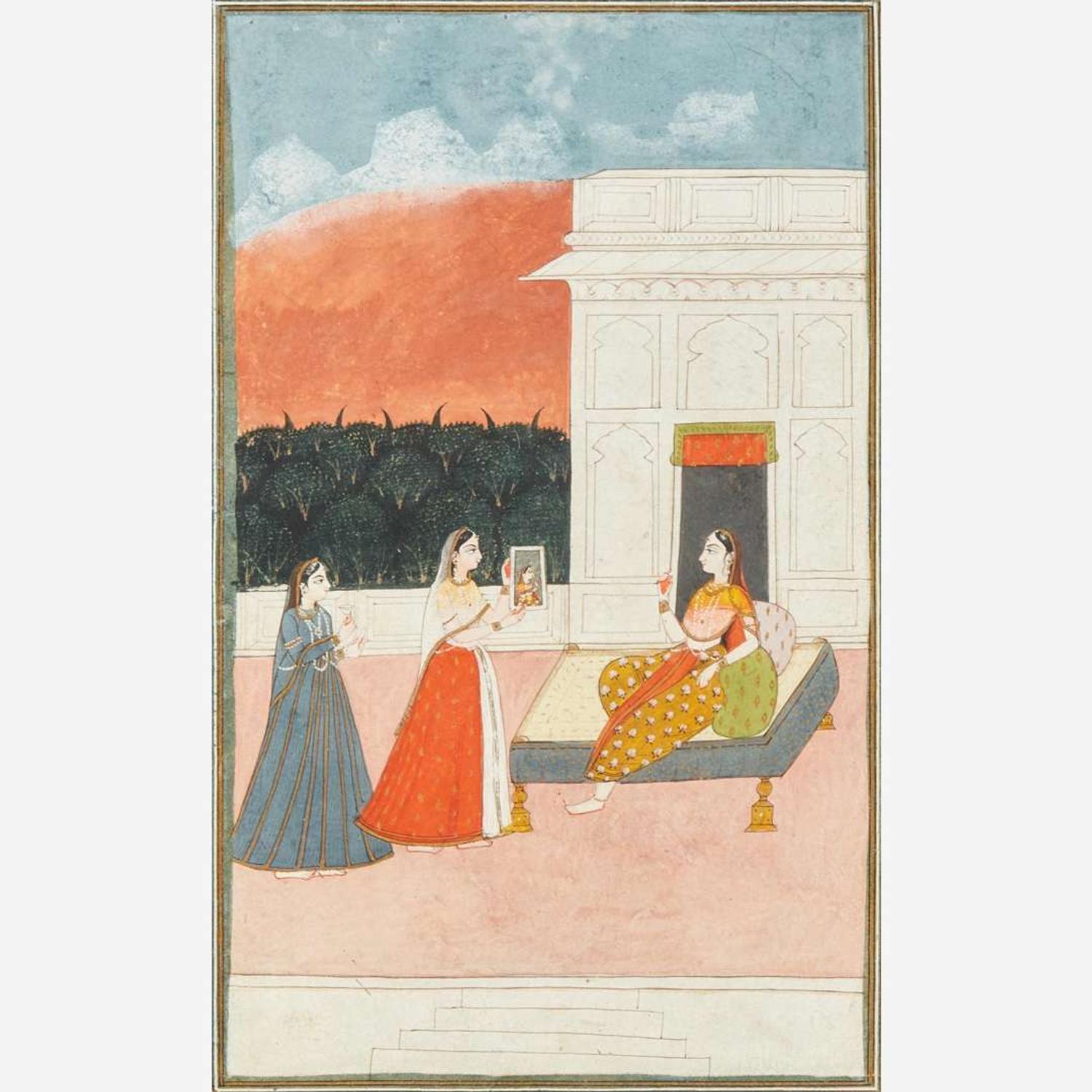 Group of three Indian miniature paintings 18th - 19th century or later