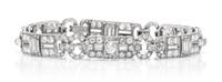 An Art Deco Platinum and Diamond Bracelet, 15.80 dwts.