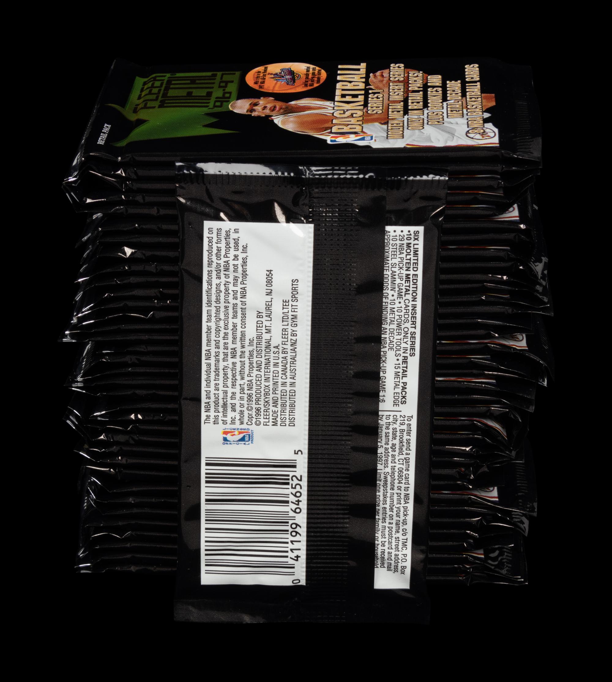 A Retail Box of 1996-97 Fleer Metal Series One Basketball Cards