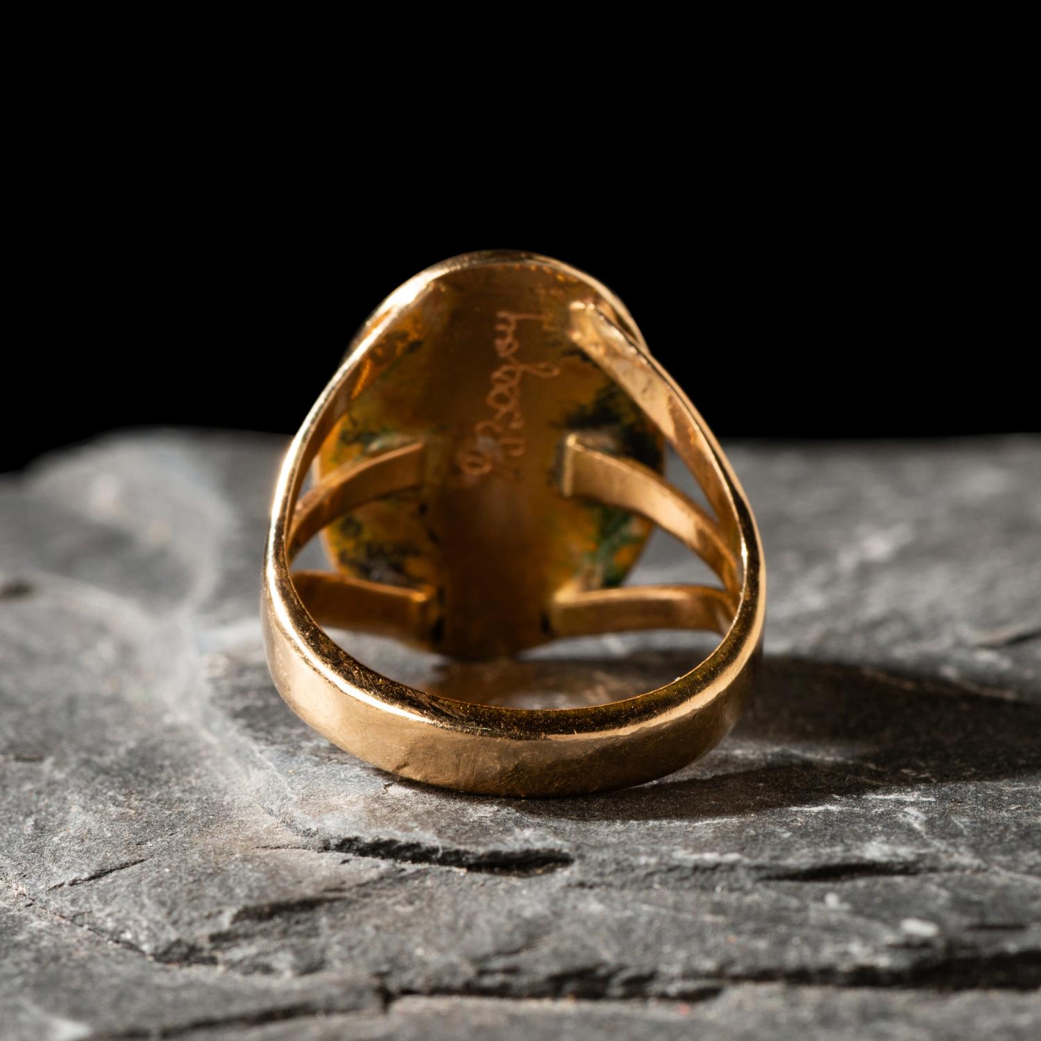 Navajo Gold and Coral Ring