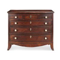 Miniature inlaid mahogany bowfront chest of drawers early 19th century