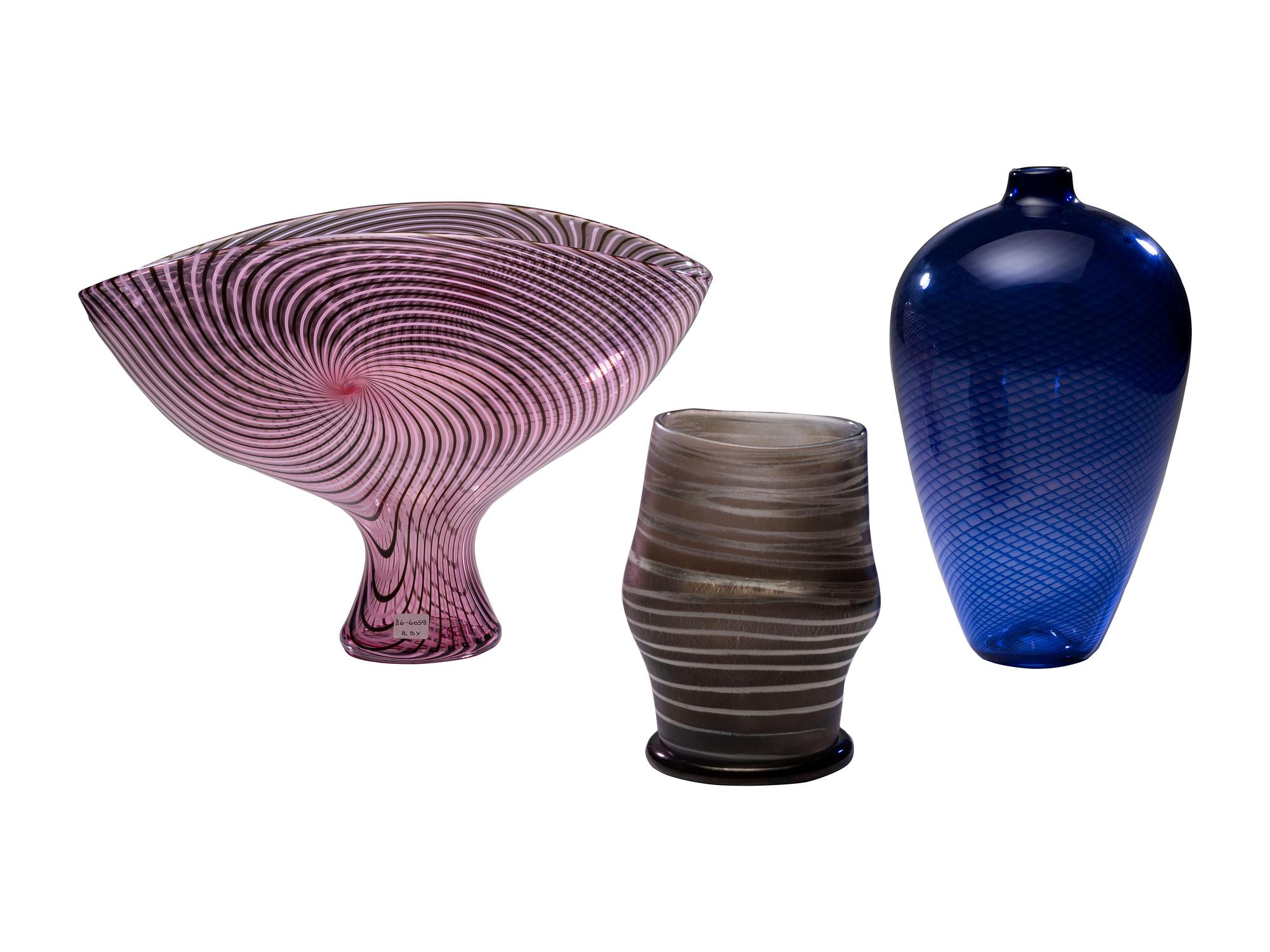 Three Art Glass Vessels