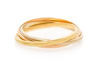A 14 Karat Tri Color Gold Rolling Bracelet, 22.70 dwts.