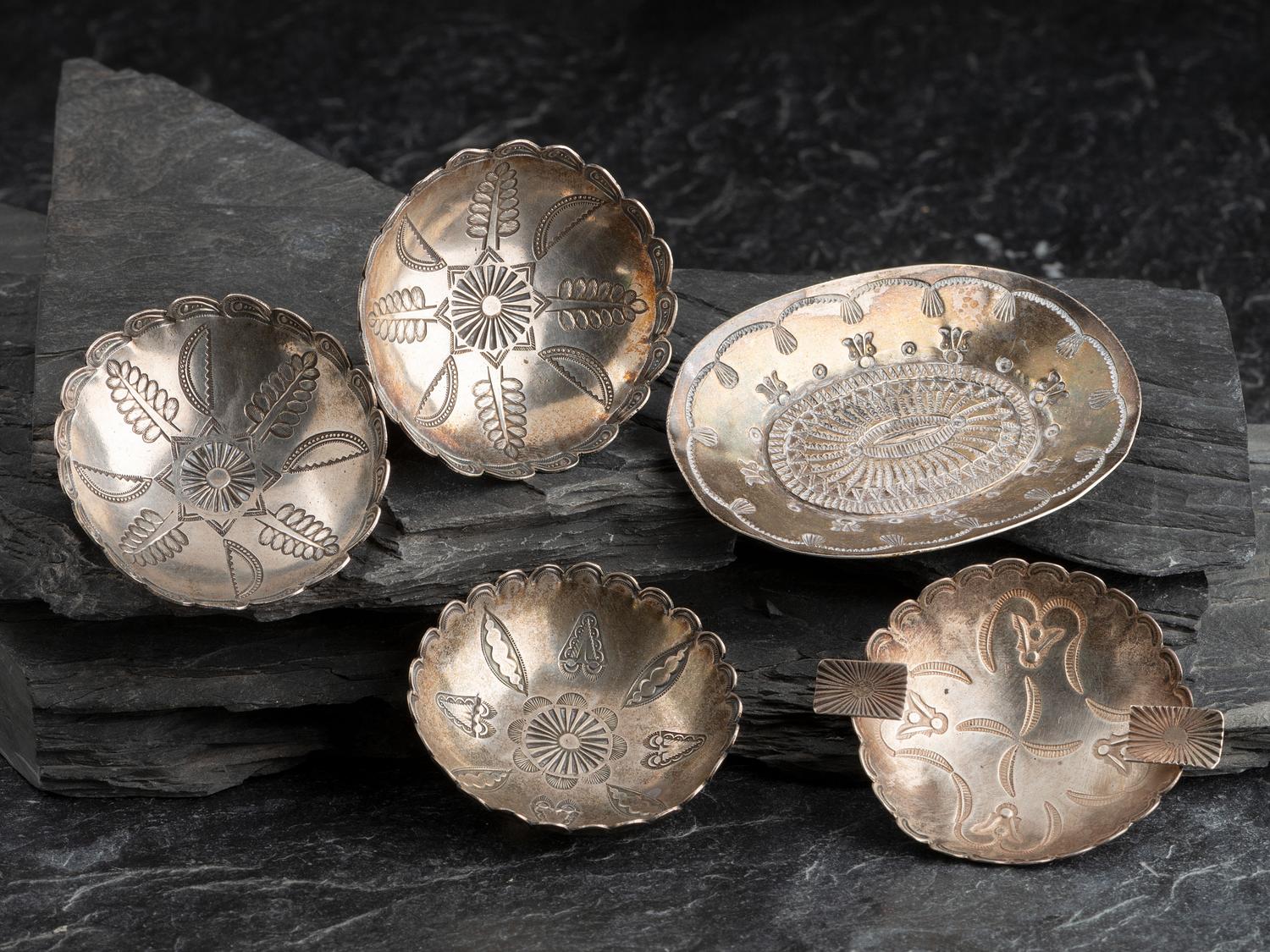 Navajo Stamped Silver Tablewares