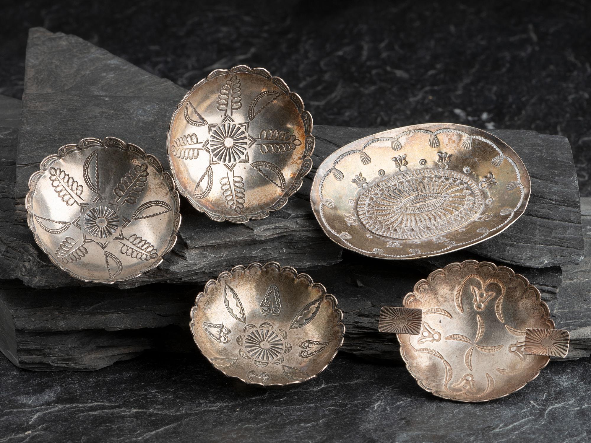 Navajo Stamped Silver Tablewares