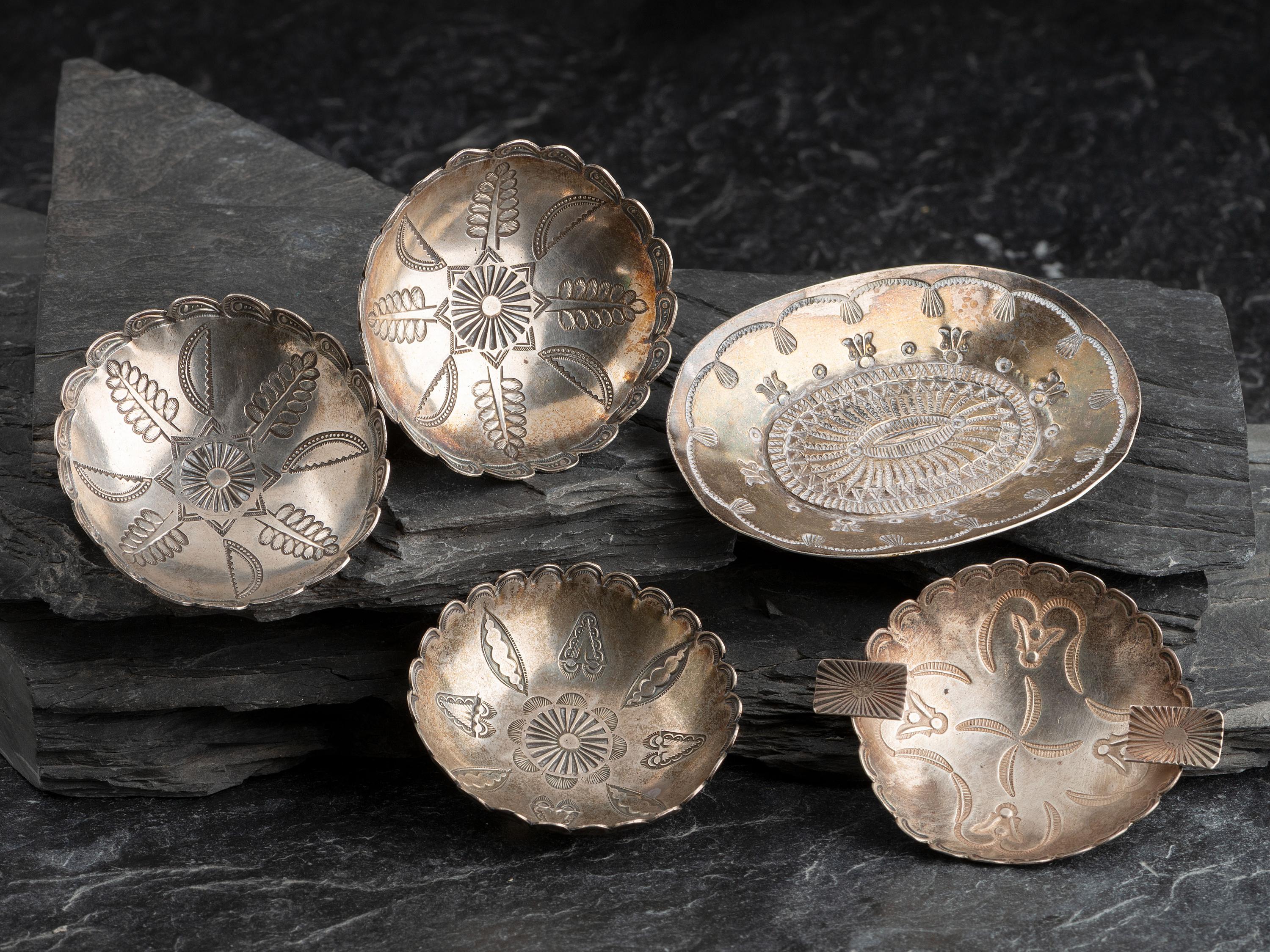 Navajo Stamped Silver Tablewares