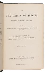 Darwin, Charles (1809-1882). On the Origin of Species by Means of Natural Selection, or the Preservation of Favoured Races in the Struggle for Life . London: John Murray, 1860.