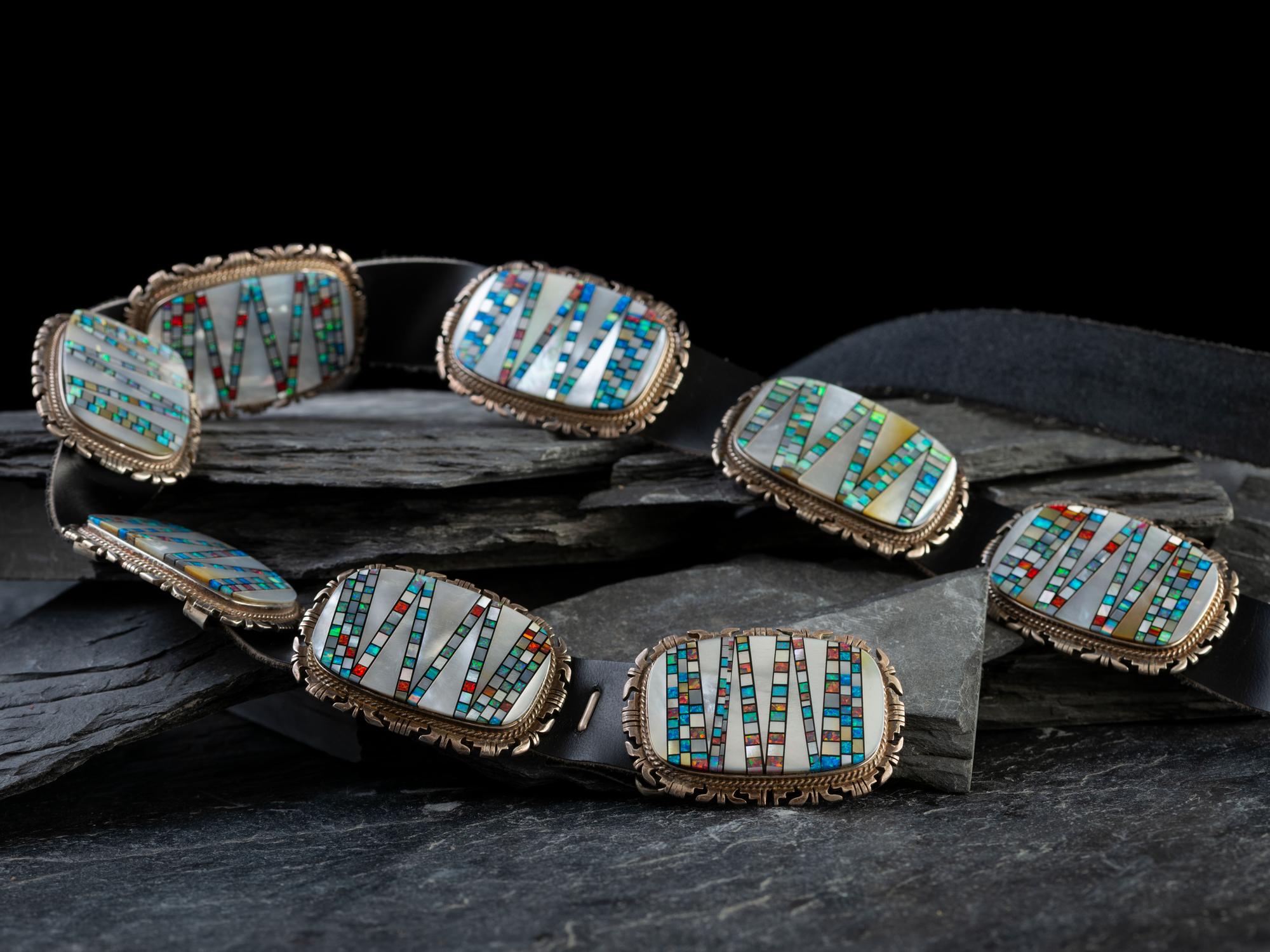Navajo and Zuni Collaboration Concha Belt