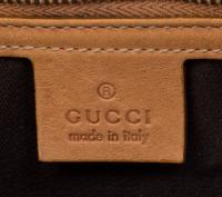 A Gucci Striped Woven Bag, 14" x 12" x 2".