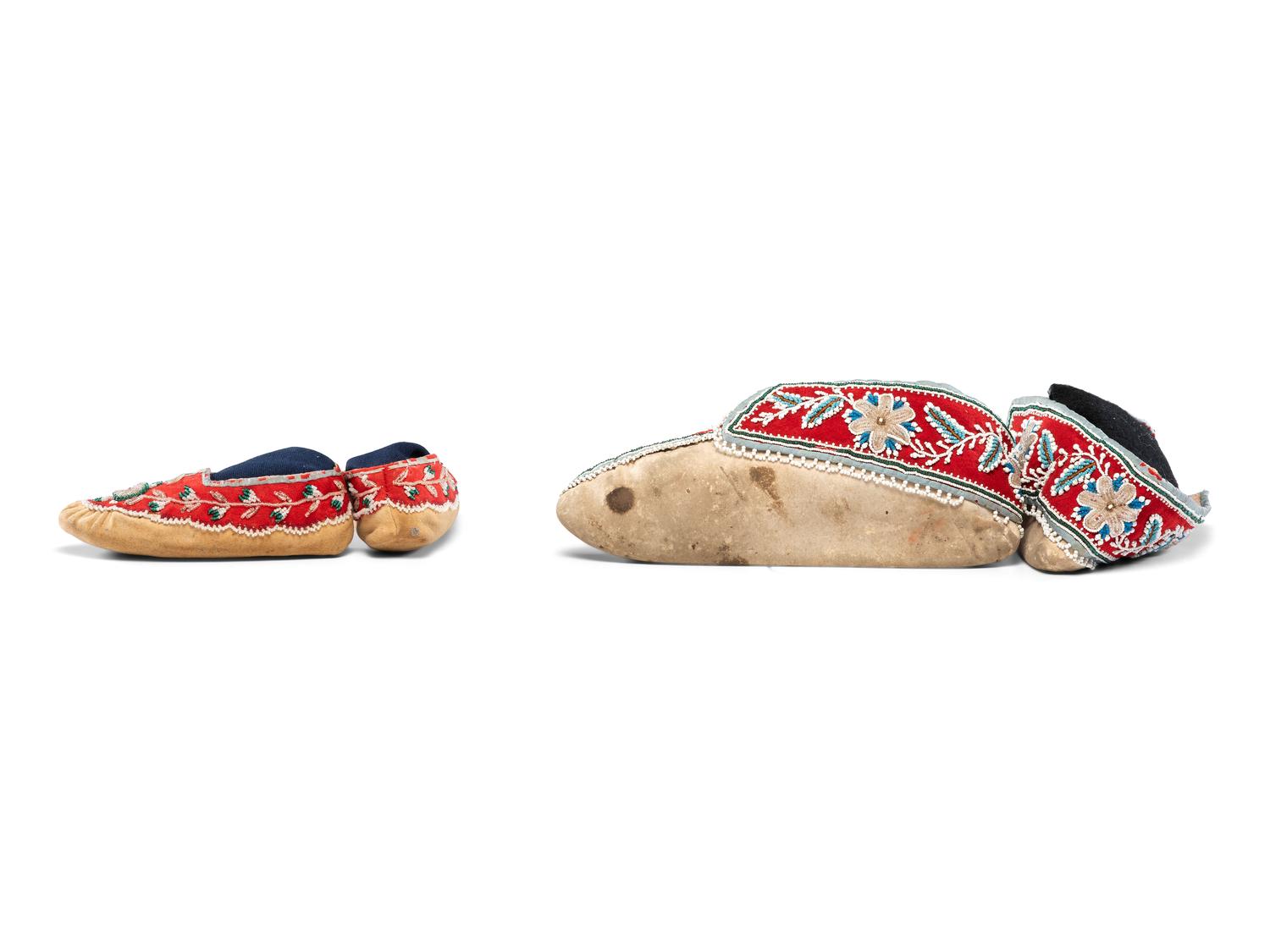Northeastern Beaded Hide Moccasins
