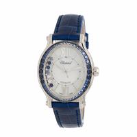 Chopard, 'Happy Sport', 18K White Gold, Sapphire, and Diamond Watch